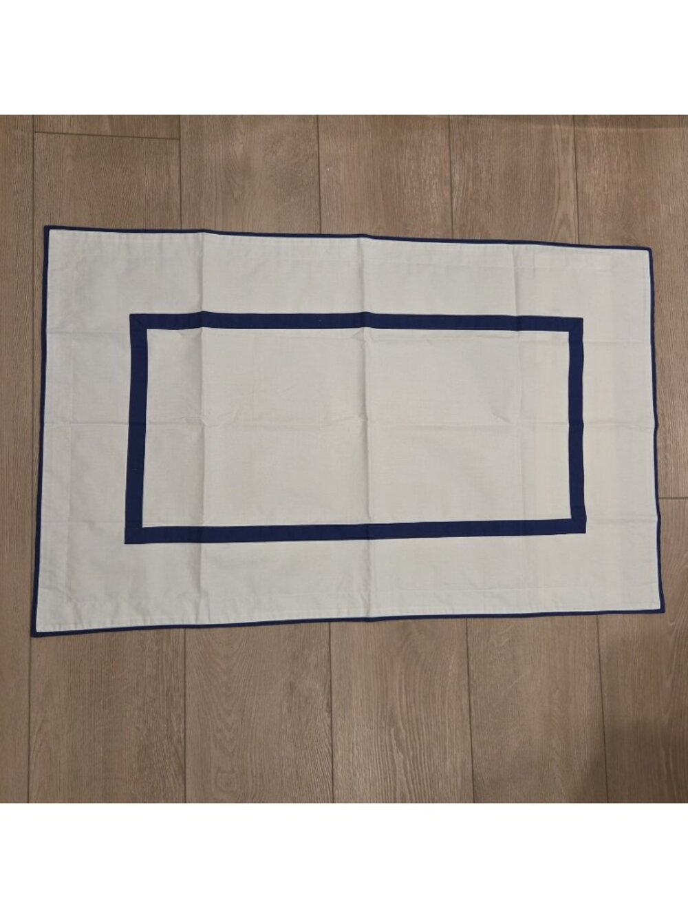 Pottery Barn 2 Tres Grand Lit White & Blue King Cotton Pillow Shams